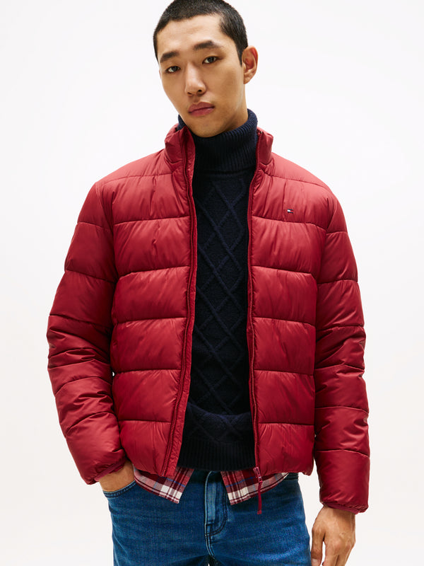 Tommy Hilfiger Mid Weight Stand Collar Quilted Jkt - Red