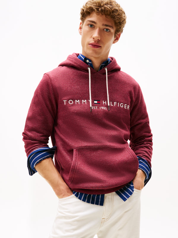 Tommy Hilfiger  Fleece Drawstring Logo Hoody - Red