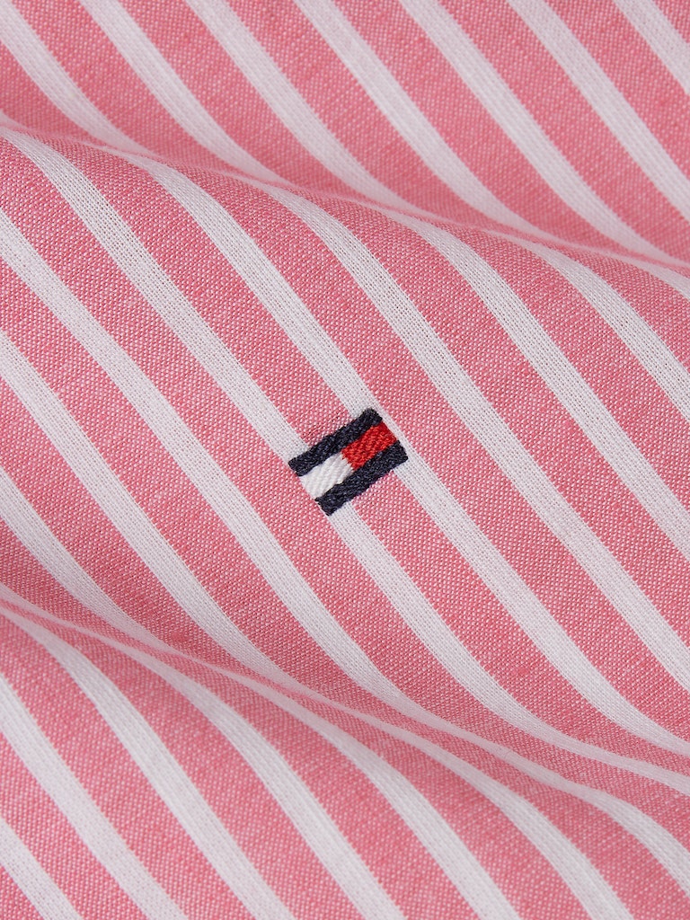 Tommy Hilfiger Stripe Regular Fit Short Sleeve Shirt - Pink