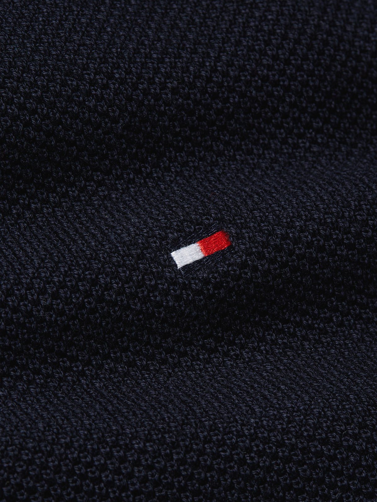 Tommy Hilfiger Textured Knit Crew Neck Jumper - Navy