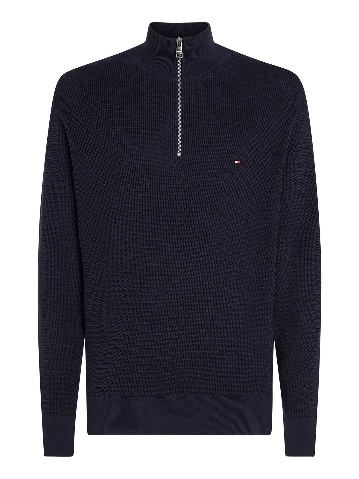 Tommy Hilfiger Textured Quarter-Zip Jumper - Navy