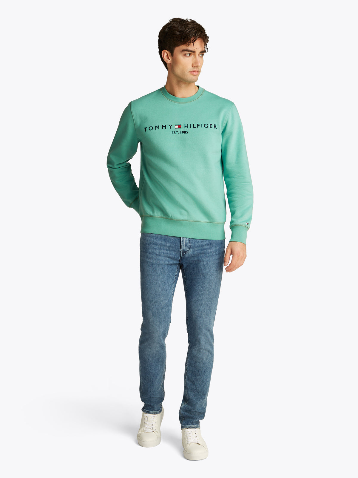 Tommy Hilfiger Logo Crew Neck Sweatshirt - Green