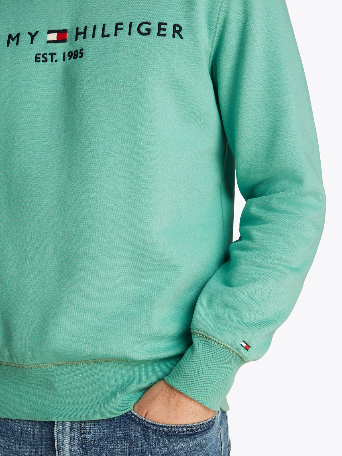 Tommy Hilfiger Logo Crew Neck Sweatshirt - Green