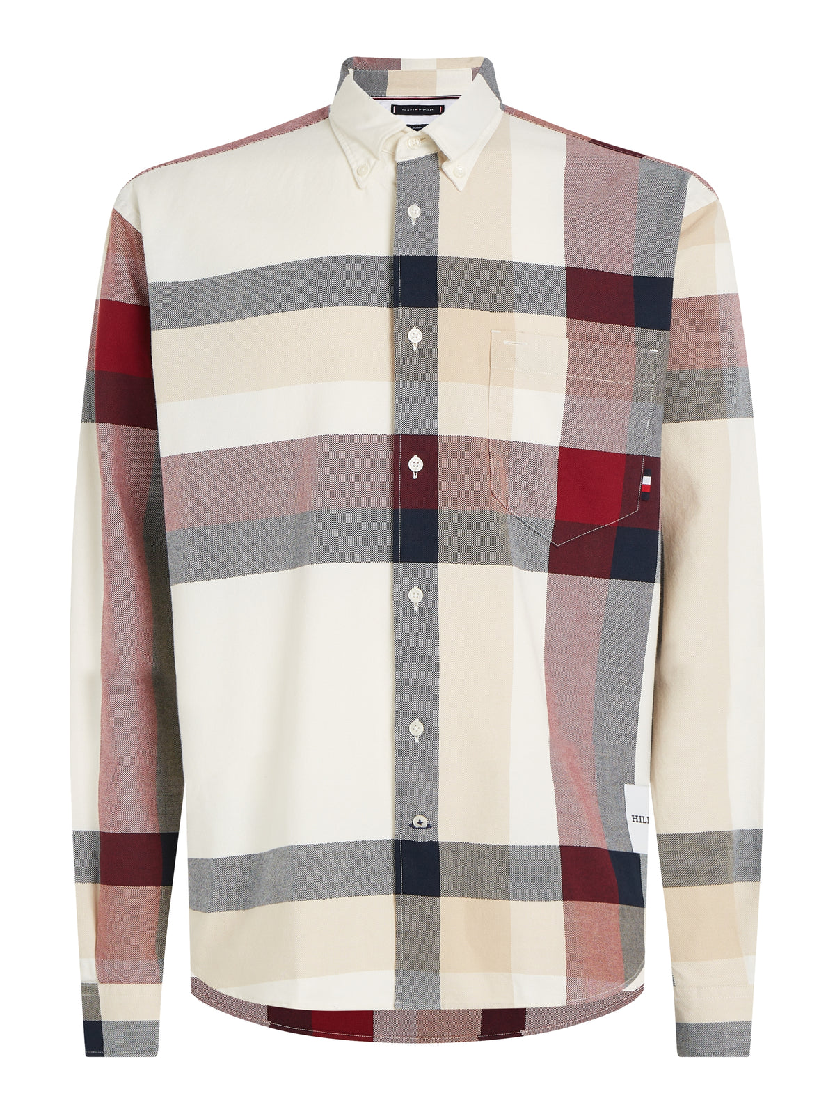 Tommy Hilfiger Global Striped Checked Shirt - Cream / Red