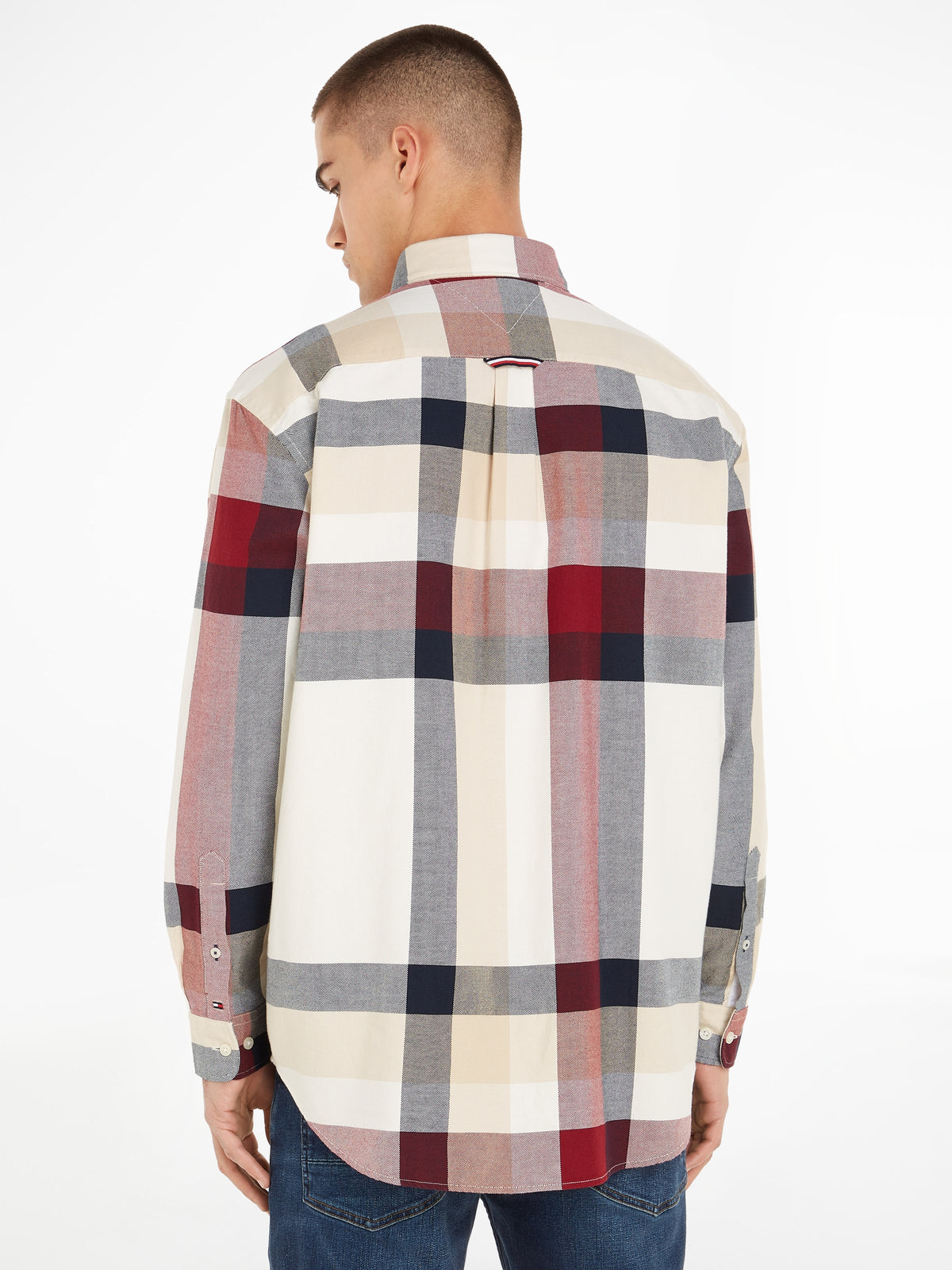 Tommy Hilfiger Global Striped Checked Shirt - Cream / Red