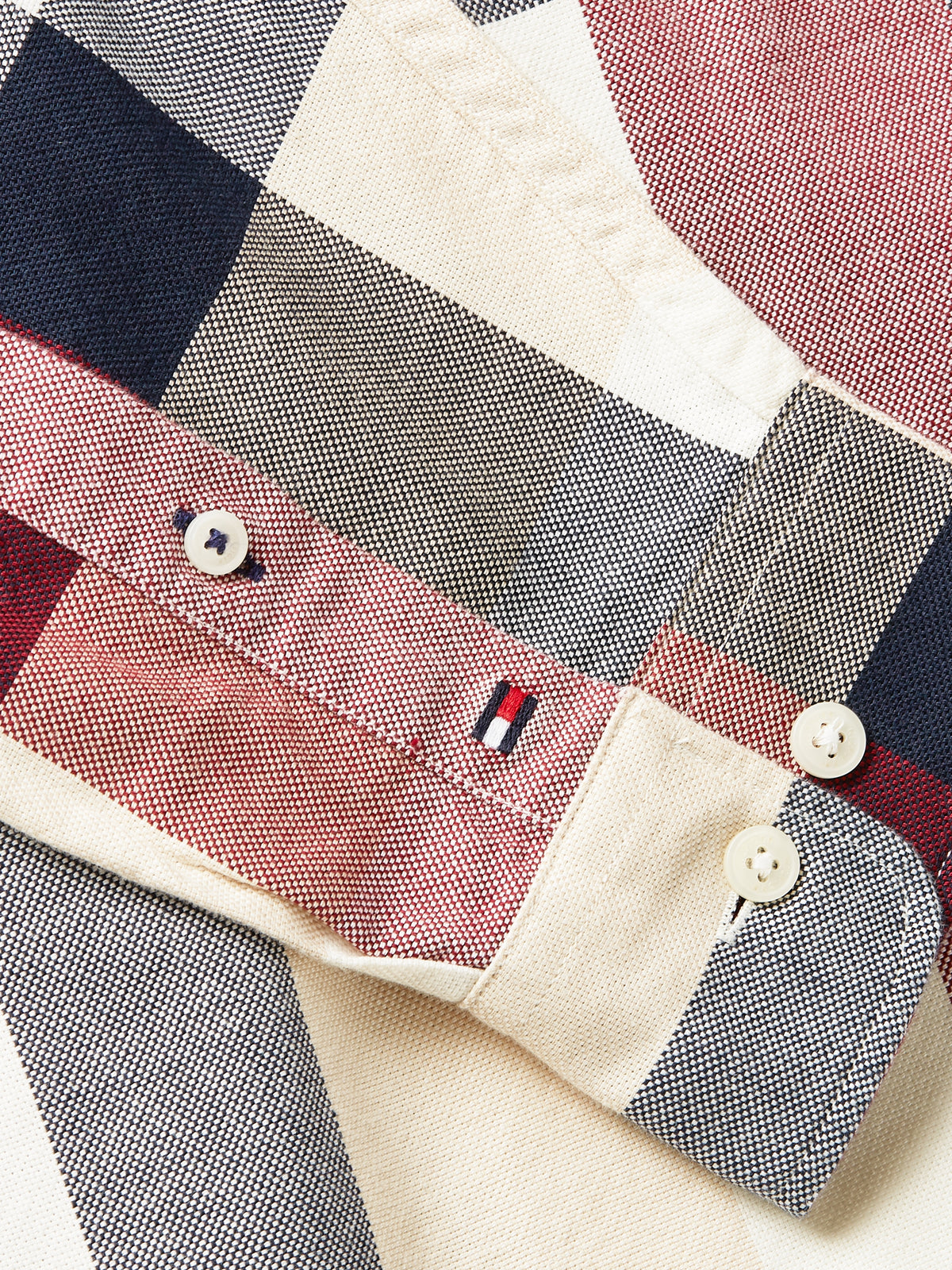 Tommy Hilfiger Global Striped Checked Shirt - Cream / Red