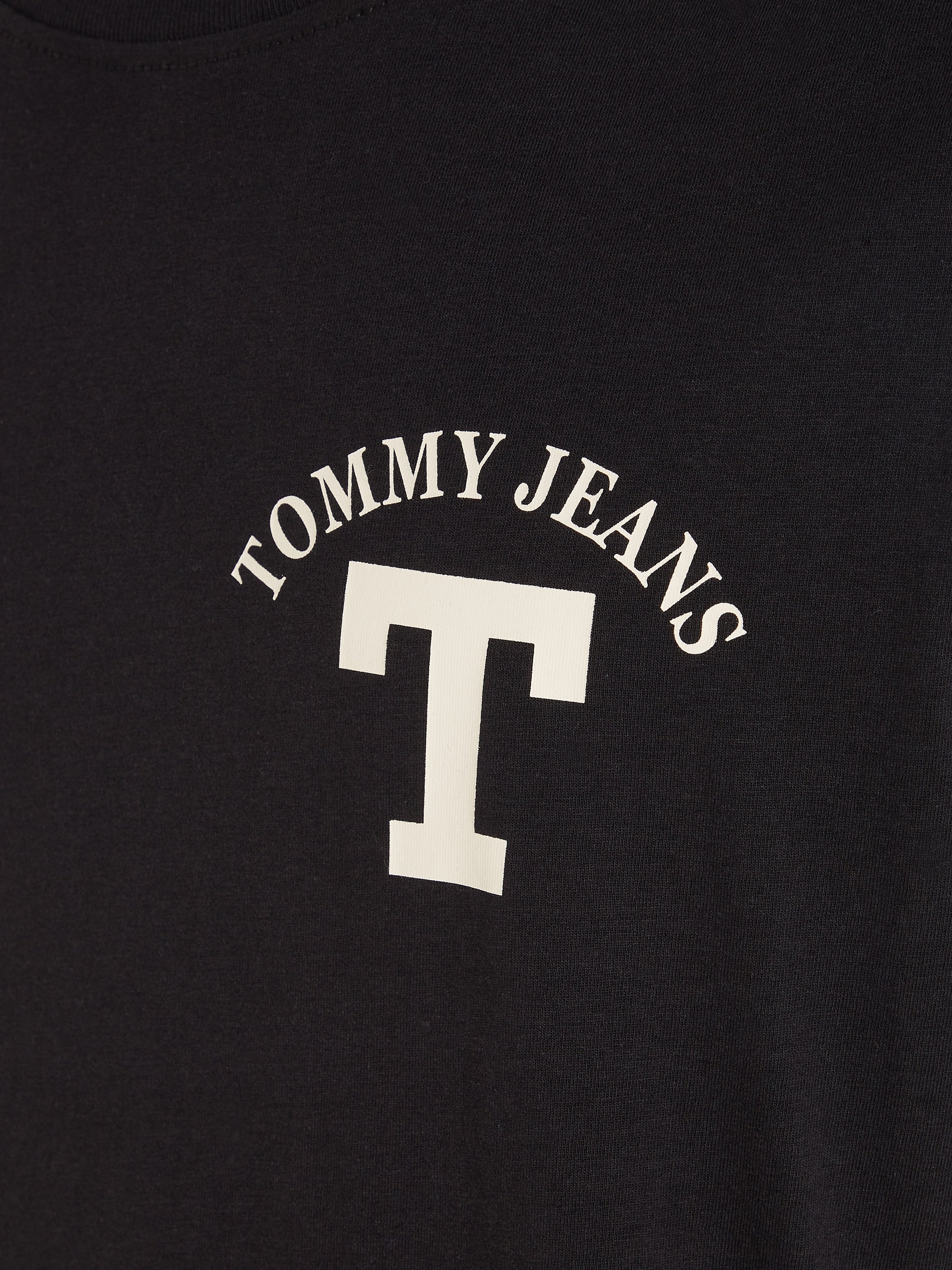- Tommy Men Jeans for Galvin Black Letterman - Curved T-Shirt