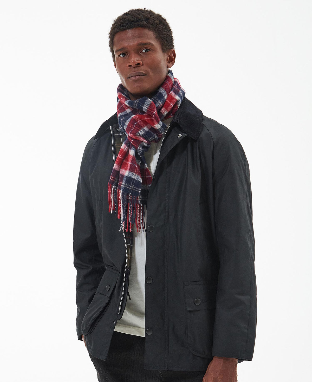 Barbour Tartan Lambswool Scarf - Red