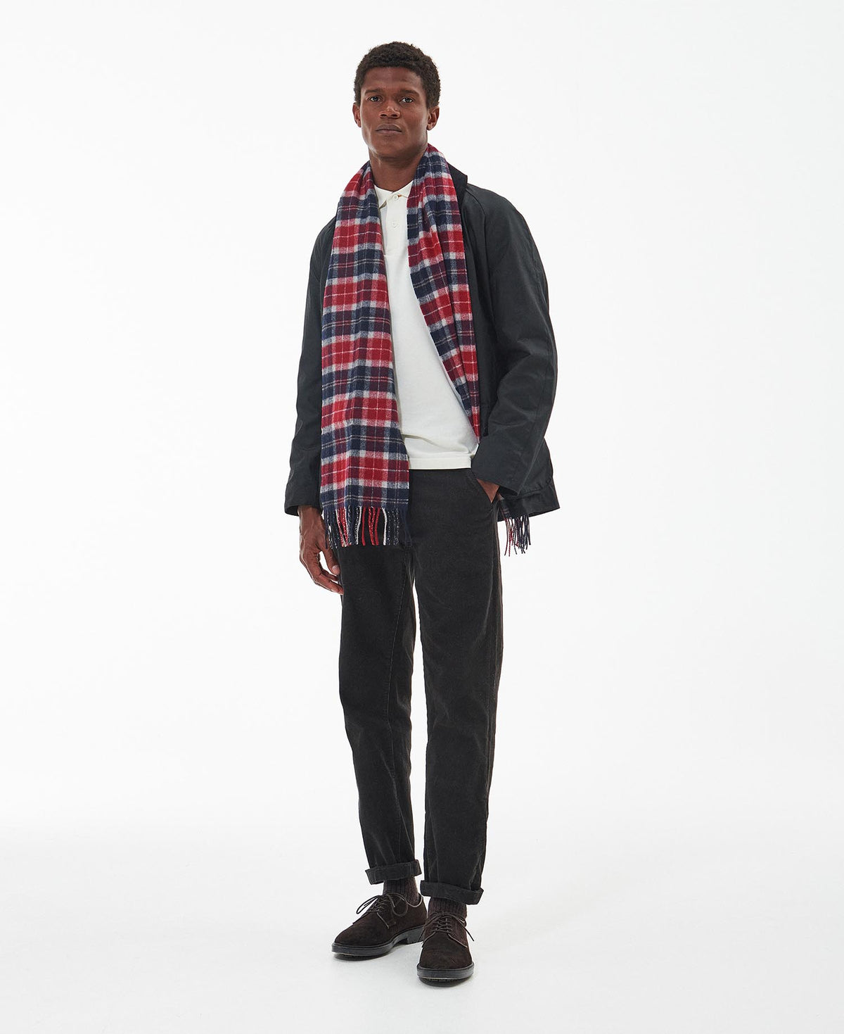 Barbour Tartan Lambswool Scarf - Red
