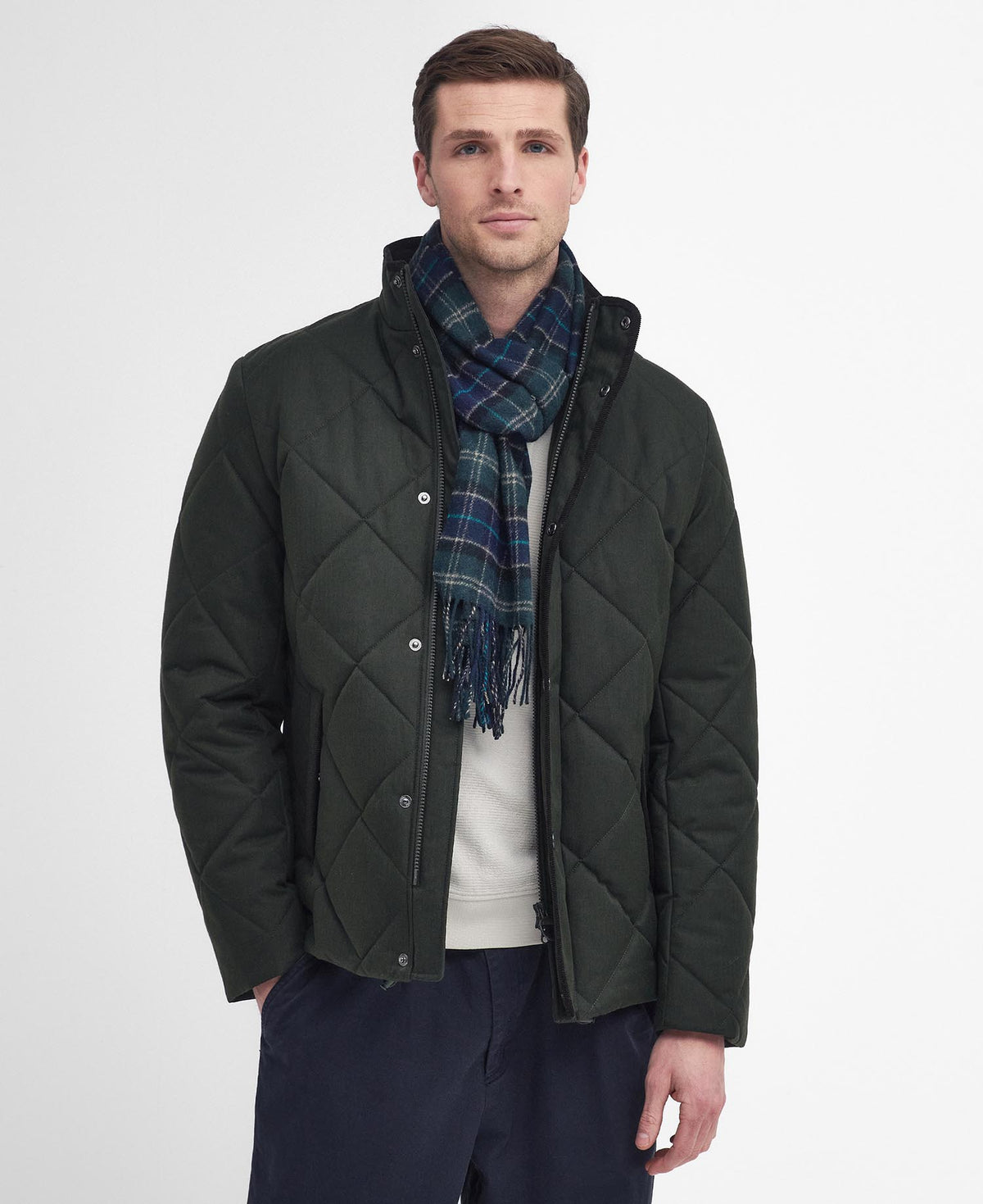 Barbour Tartan Lambswool Scarf - Green