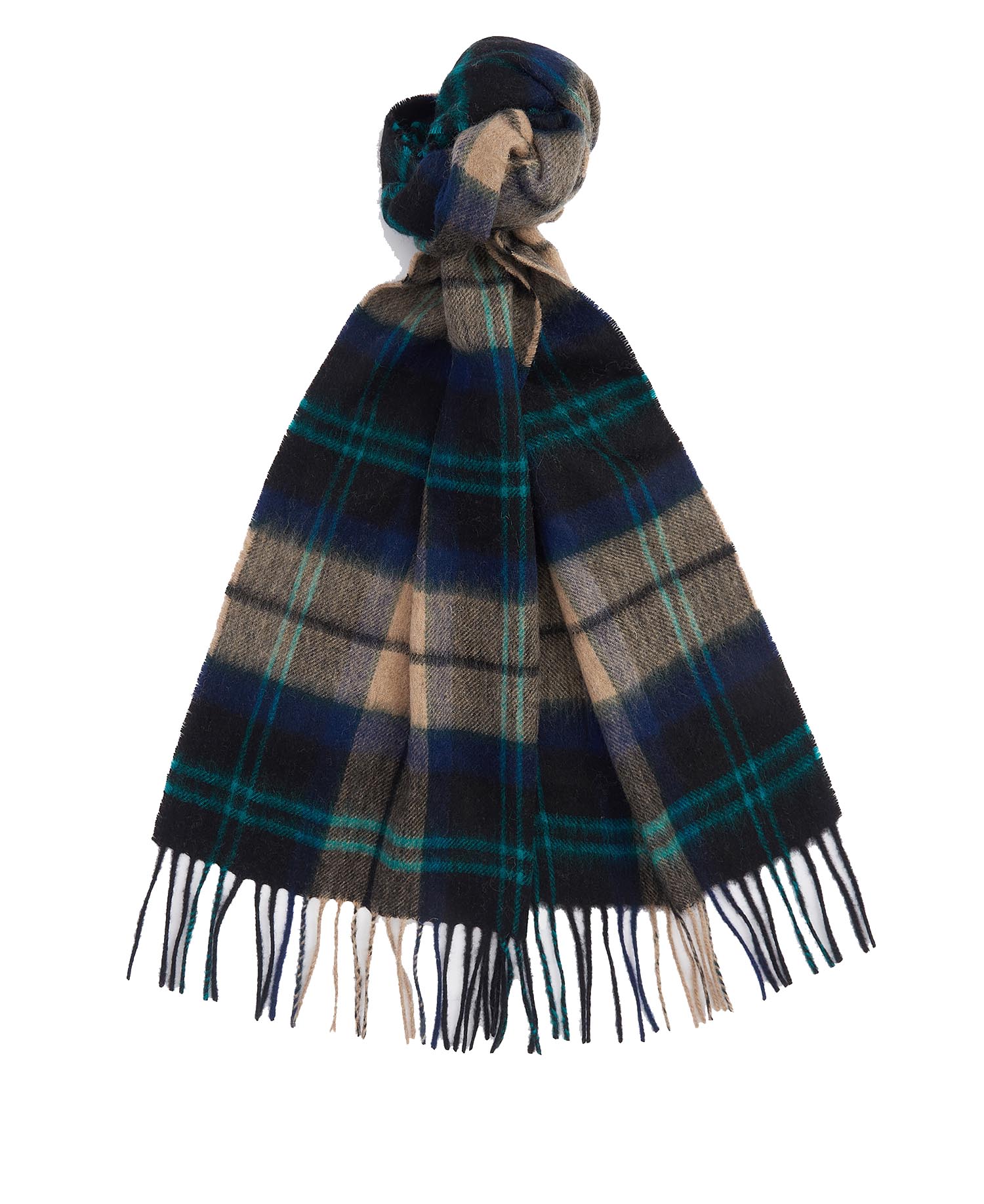 Barbour Tartan Scarf Green Galvin for Men