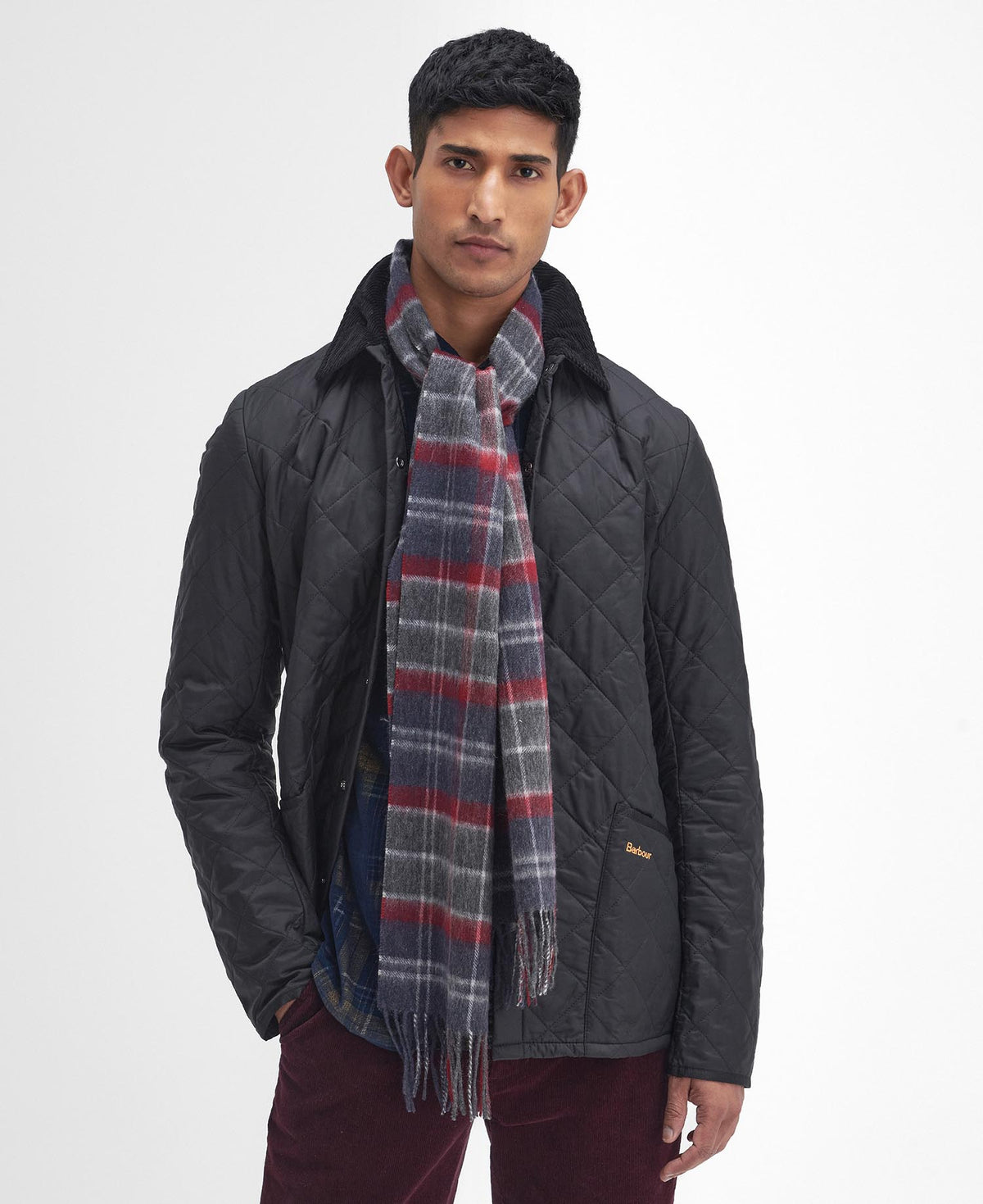 Barbour Tartan Scarf - Blue / Grey / Red