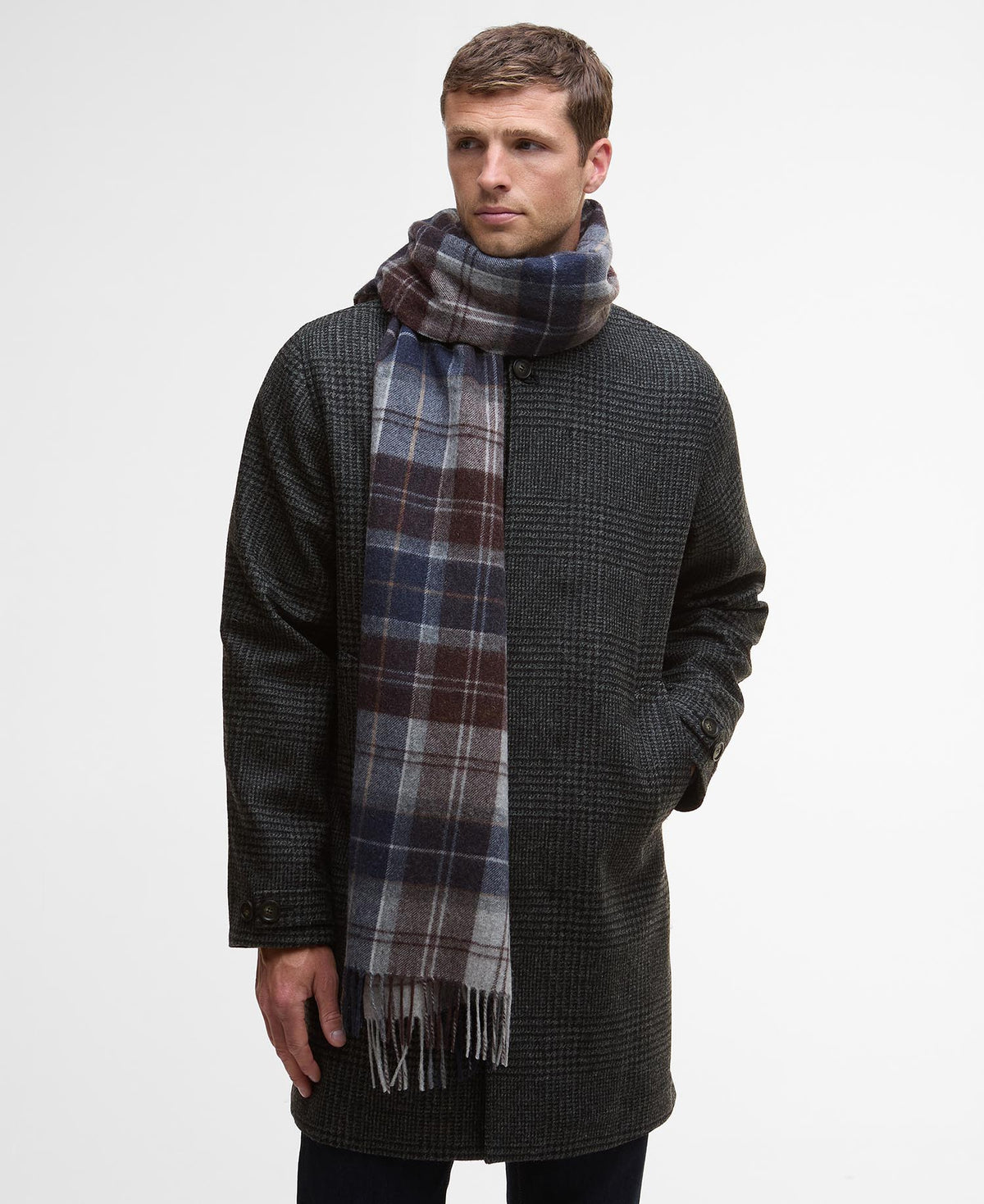 Barbour Brack Patchwork Tartan Scarf - Brown