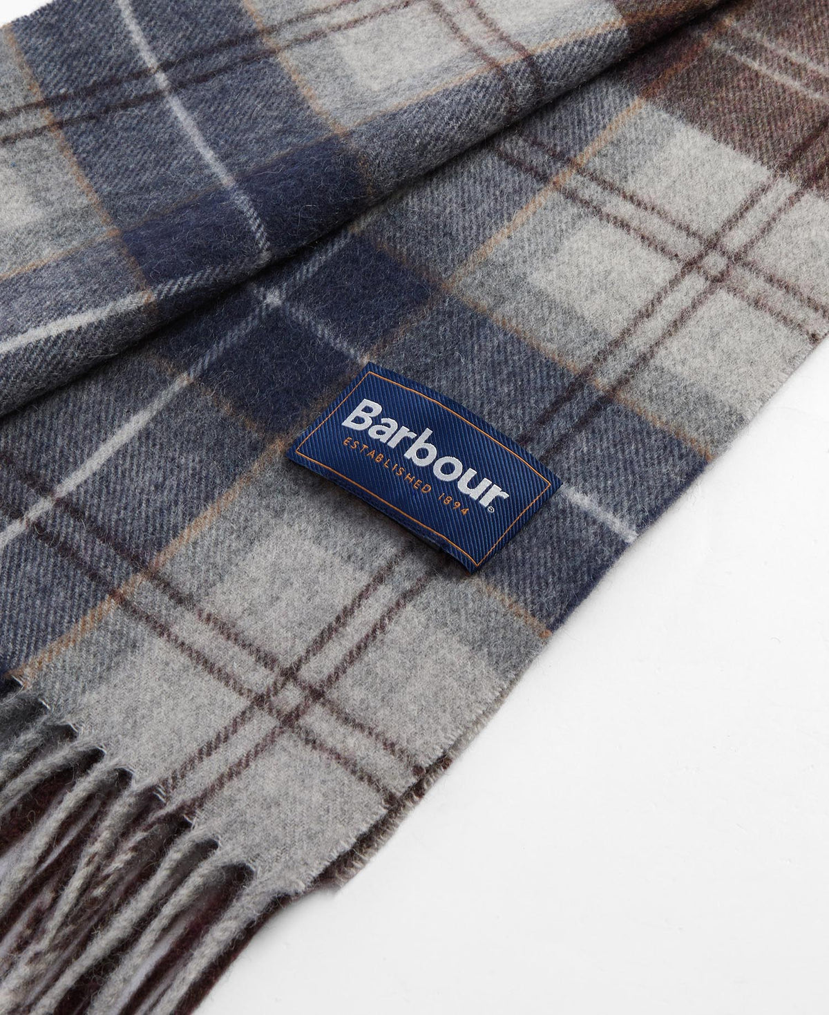 Barbour Brack Patchwork Tartan Scarf - Brown