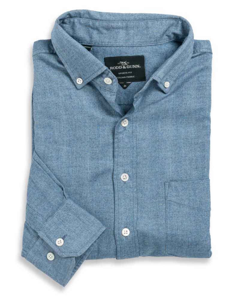 Rodd &amp; Gunn Barhil Sports Fit Shirt - Chambray Blue