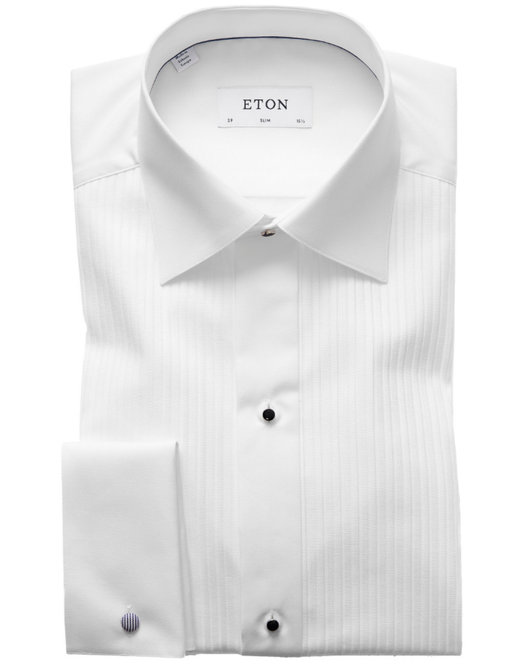 Eton Plissé Slim Fit Tuxedo Shirt - White