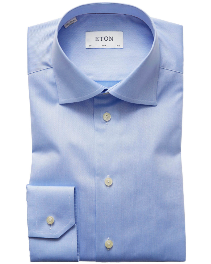 Eton Slim Fit Signature Slim Fit Twill Shirt - Blue