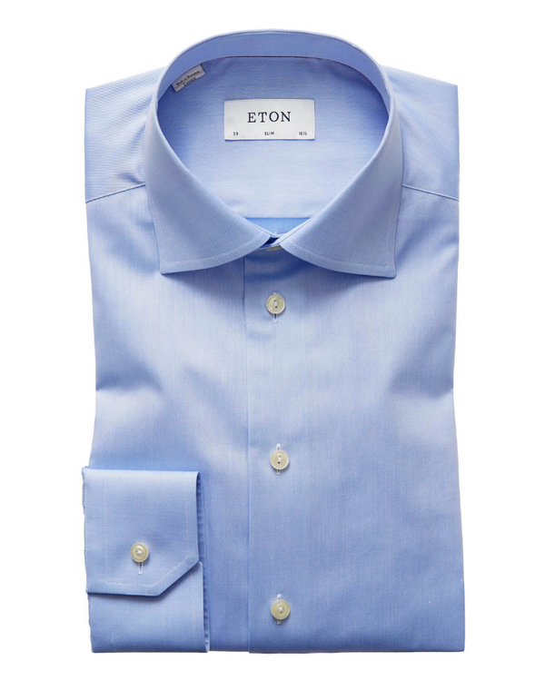 Eton Signature Slim Fit Twill Shirt - Blue