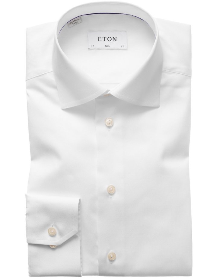 Eton Slim Fit Signature Slim Fit Twill Shirt -White