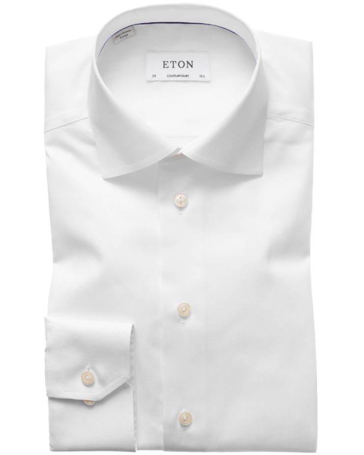 Eton Contemporary Fit Signature Twill Shirt - White