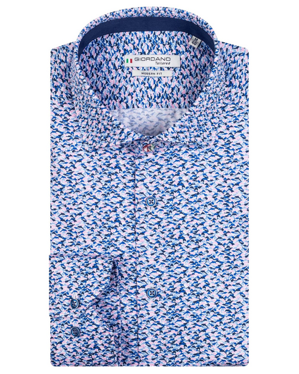 Giordano Long Sleeved Dolphin Print Shirt - Pink / Blue