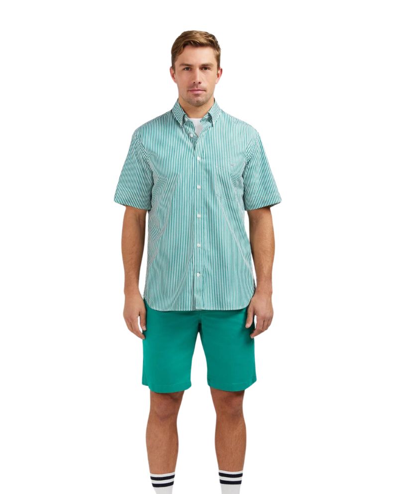 Eden Park Short Sleeved Stripe Shirt - Green
