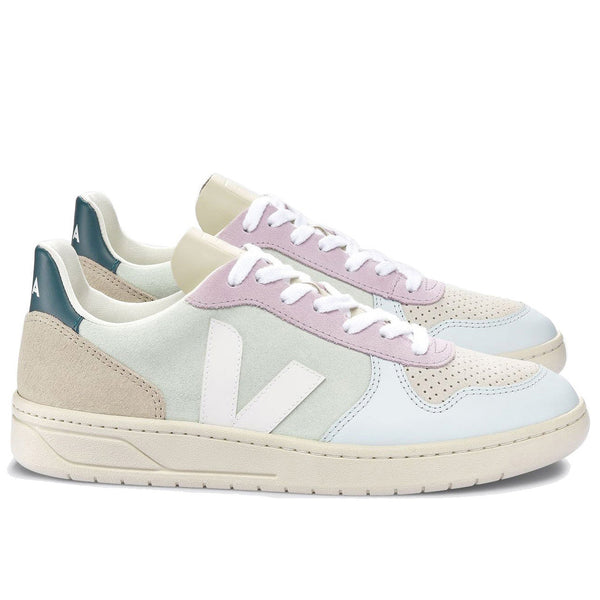 Veja V-10 Suede - Jade / White / Green (WOMAN)