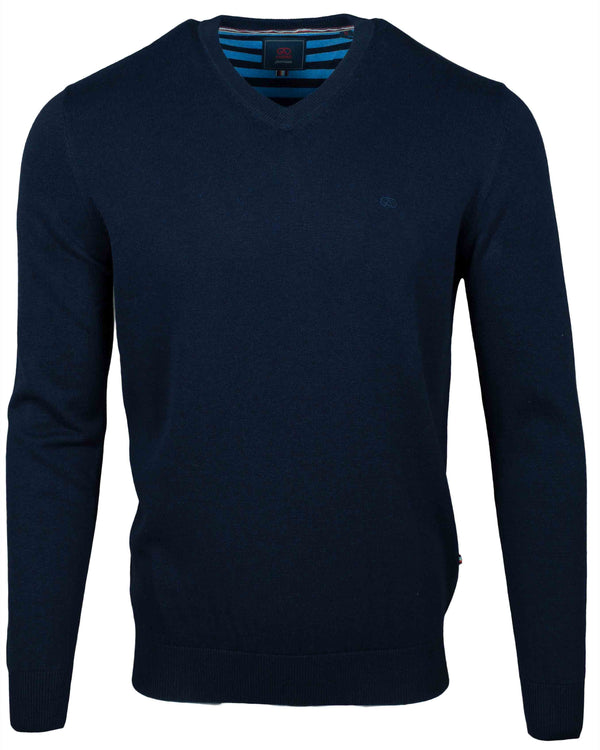 Andre 'Valencia' V-Neck Jumper - Navy