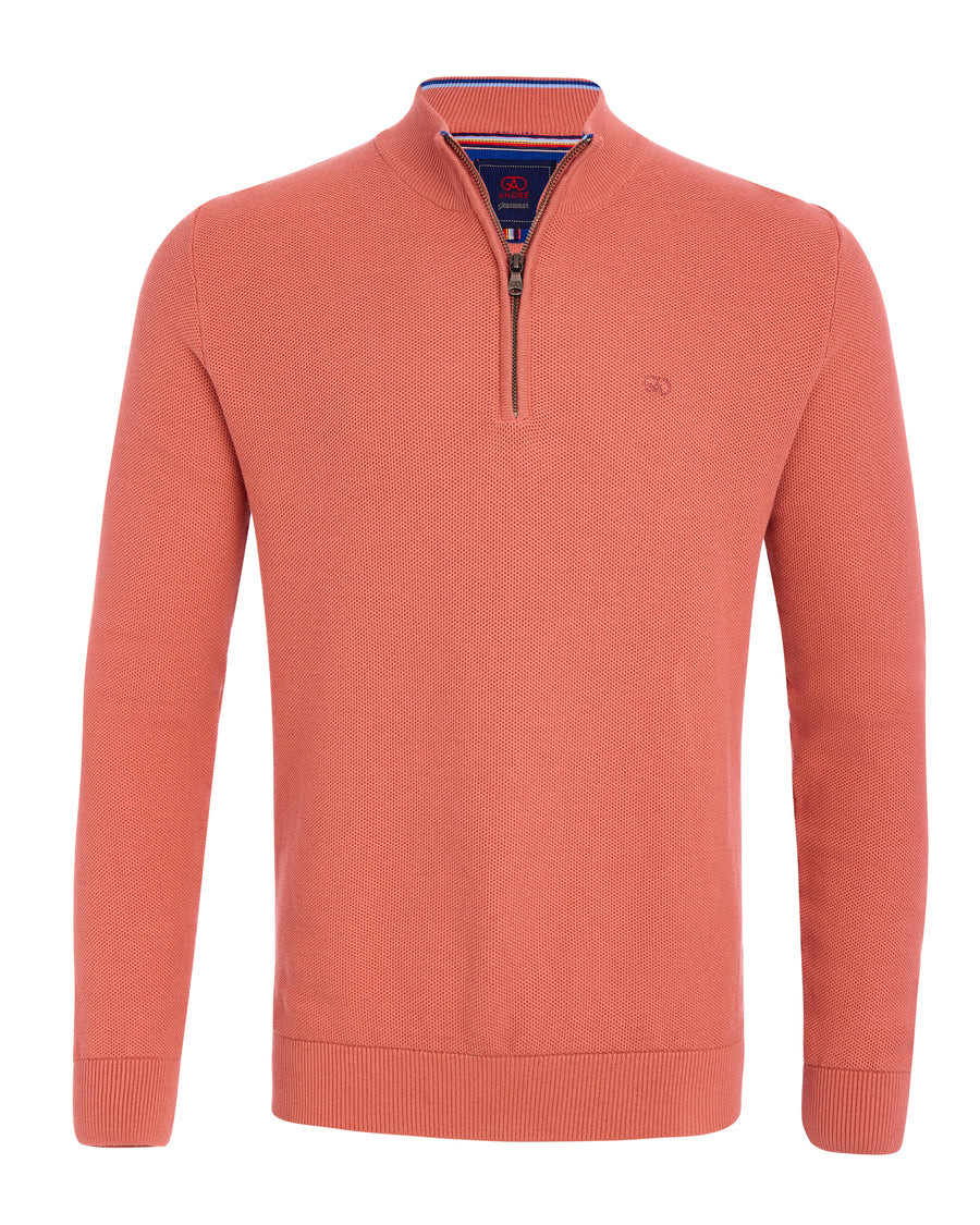 Andre Venice Quarter Zip Knit - Mango