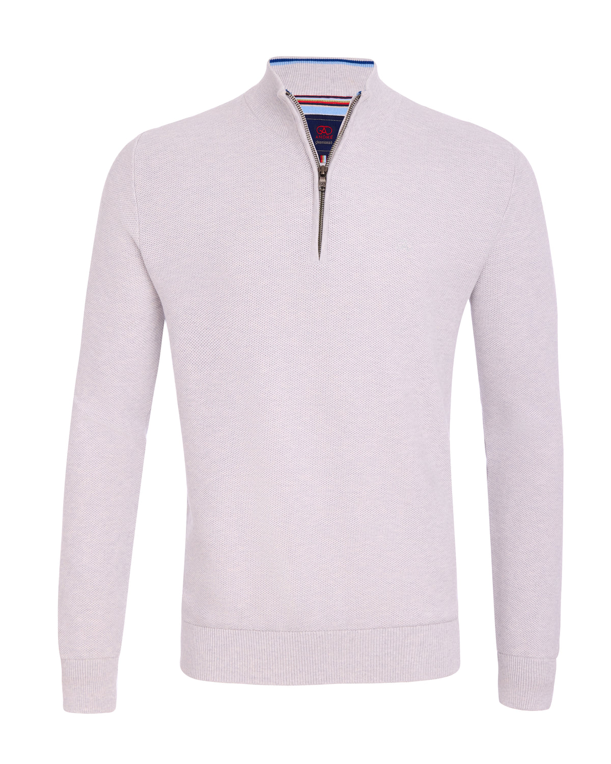 Andre Venice Zip Neck Knit - Silver