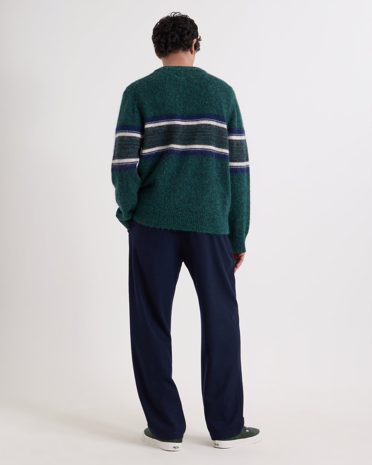 Wax London Wilde Crew Brush Preppy Stripe - Green