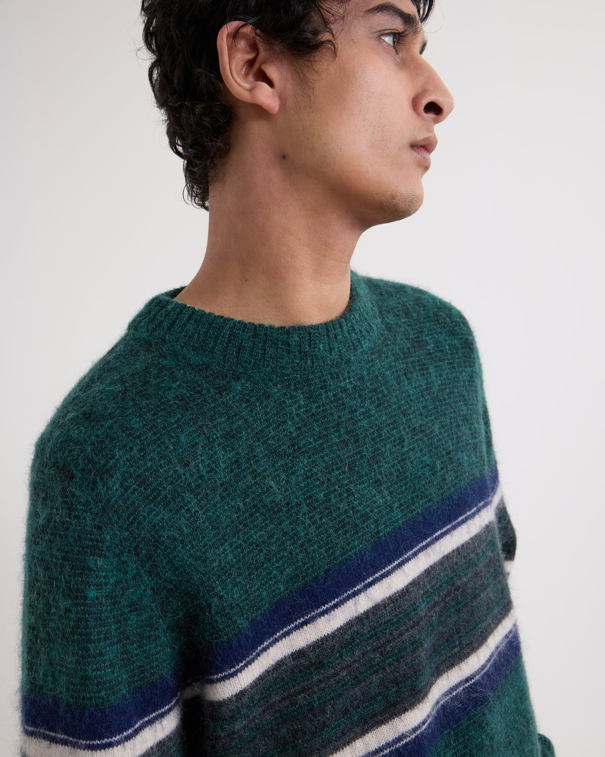 Wax London Wilde Crew Brush Preppy Stripe - Green