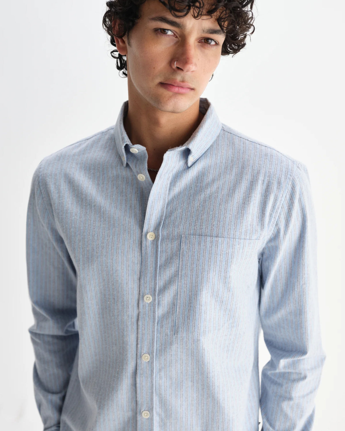 Wax London Abingdon Shirt Prep Stripe - Blue