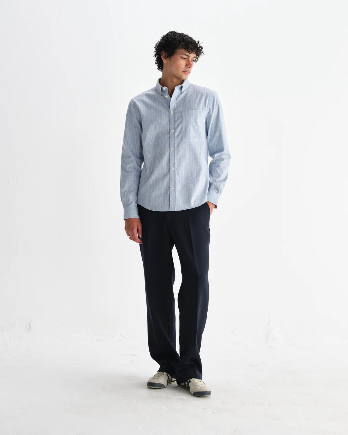 Wax London Abingdon Shirt Prep Stripe - Blue