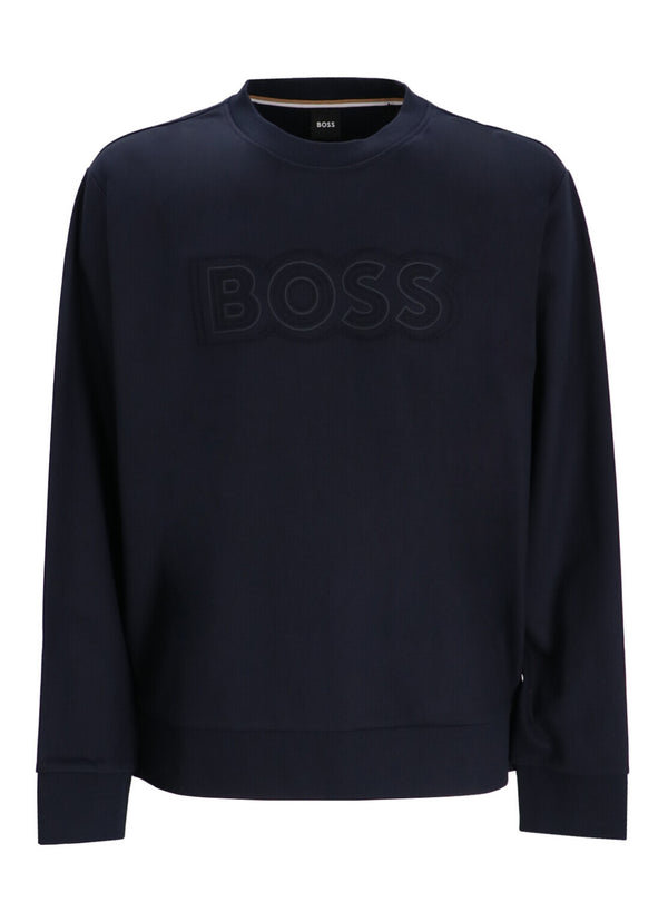 Boss Soleri Crew Neck Sweatshirt - Navy