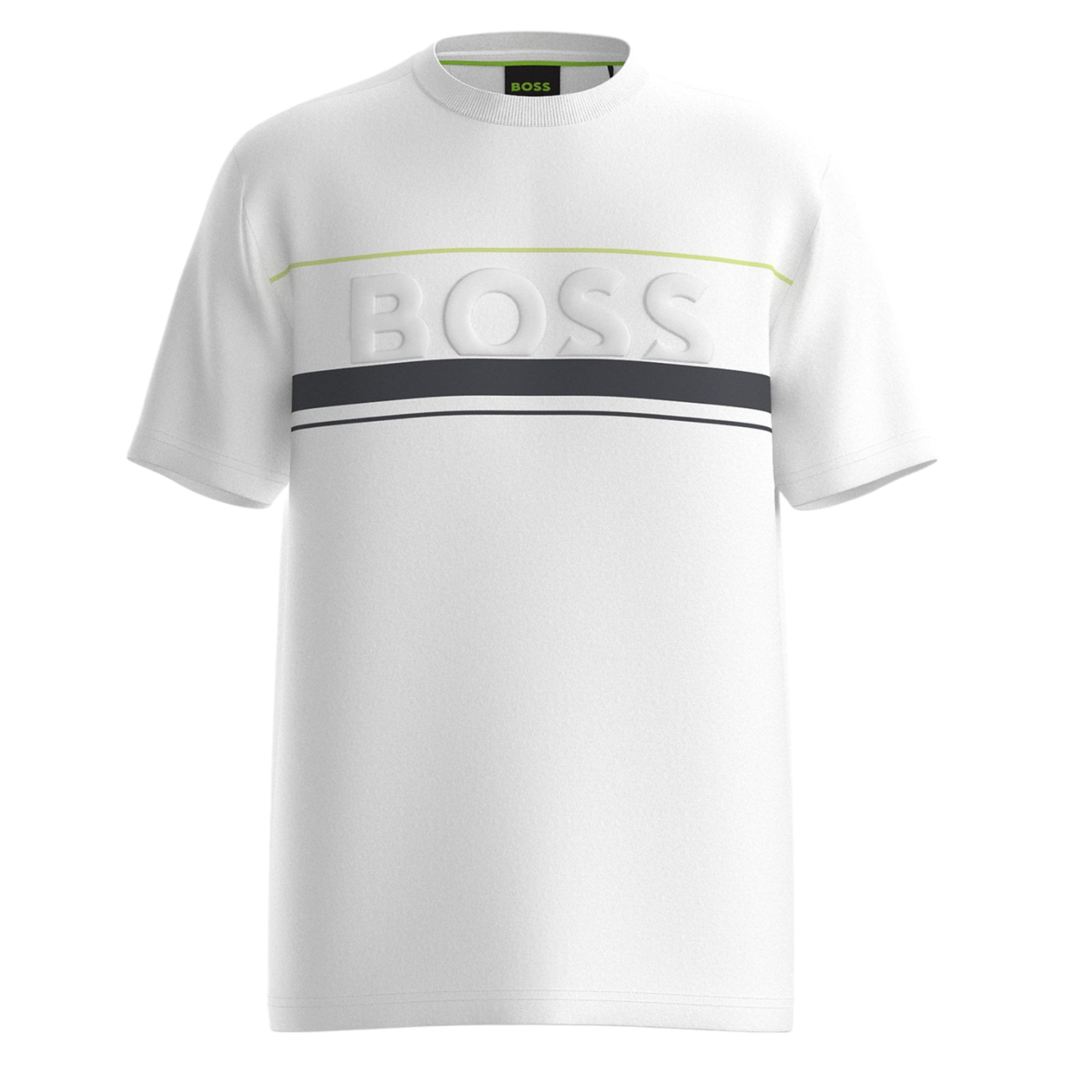 Boss Cotton-jersey T-shirt with stripes and logo - White