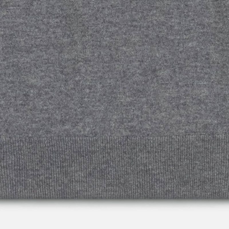 Boss Black Hemarlo Wool/Cashmere Mix Zip Neck - Grey