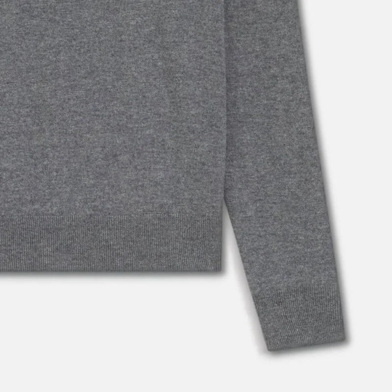 Boss Black Hemarlo Wool/Cashmere Mix Zip Neck - Grey