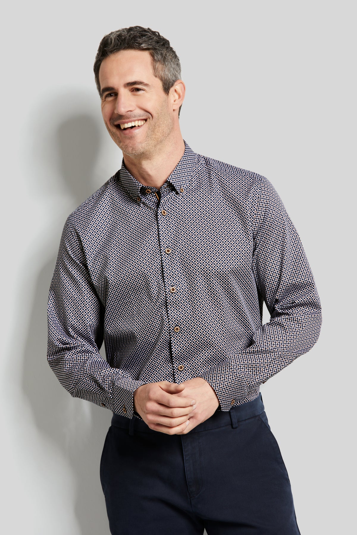 Bugatti Check Casual Shirt - Navy