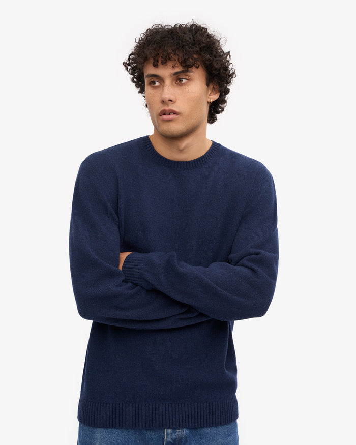 Colorful Standard Classic Merino Wool Crew - Marine Blue Blue
