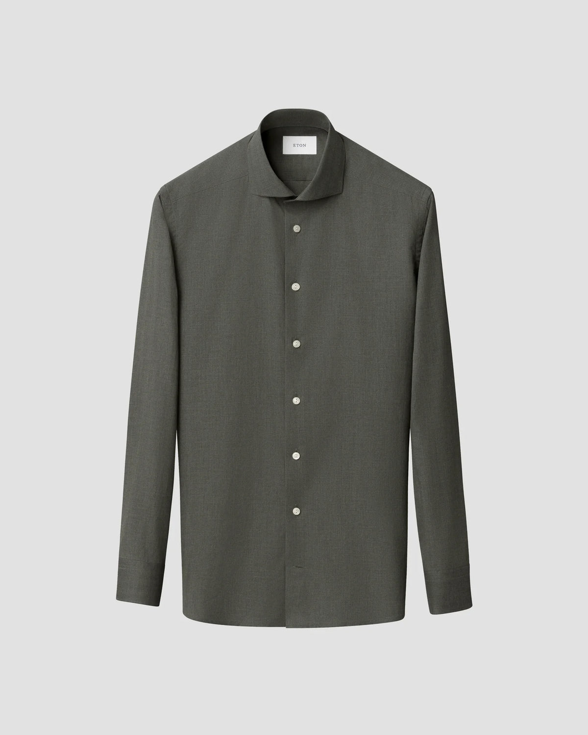 Eton Solid Signature Flannel Shirt - Green