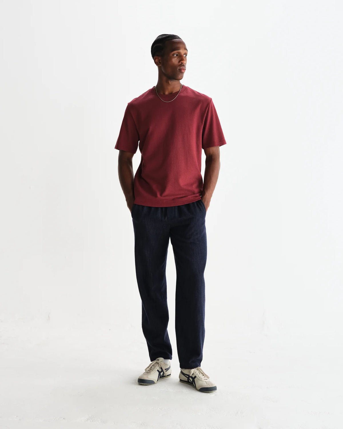 Wax London Dean T-Shirt Jolt - Burgundy