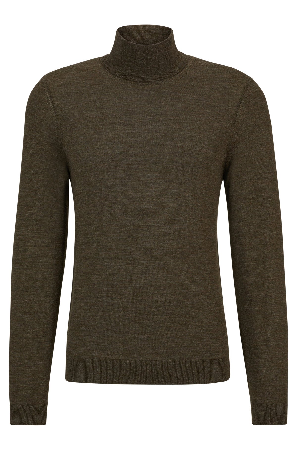 Boss Slim-Fit Rollneck Virgin Wool Sweater - Green