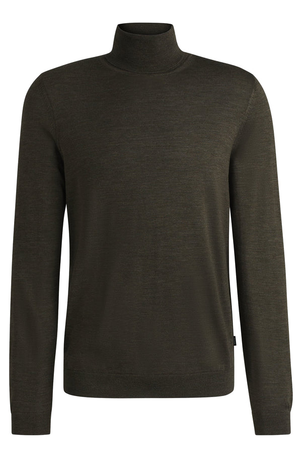 Boss Slim-Fit Rollneck Sweater in Virgin Wool - Green