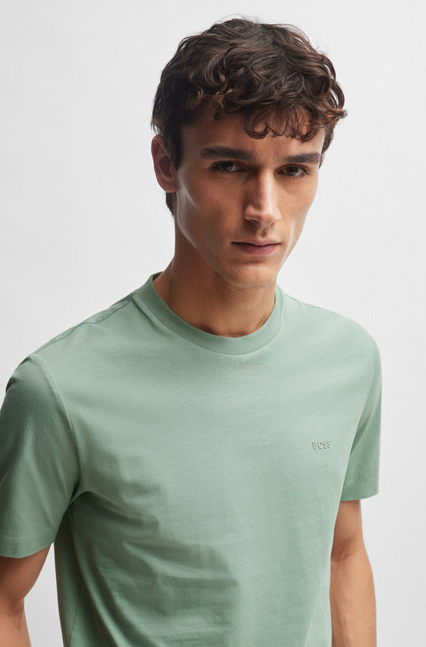 Boss rubber-print logo Cotton-jersey T-shirt - Green