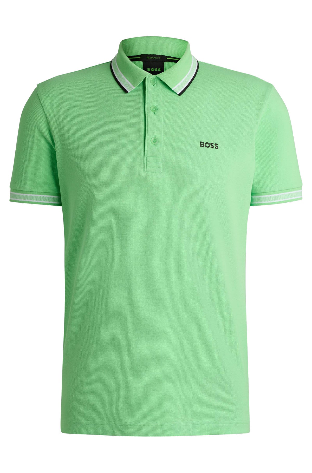 Boss Cotton-piqué Paddy polo shirt with contrast logo - Green
