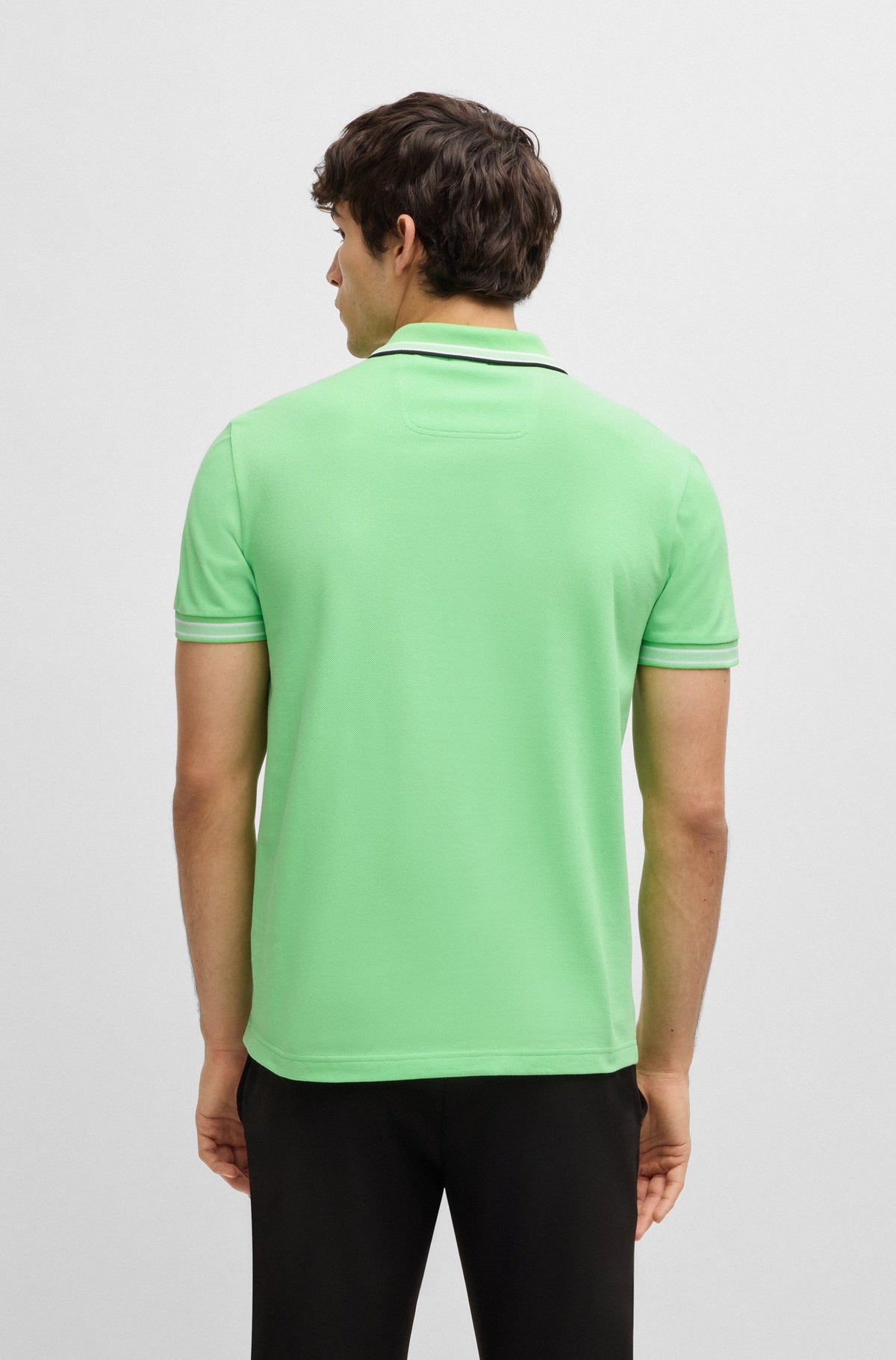Boss Cotton-piqué Paddy polo shirt with contrast logo - Green