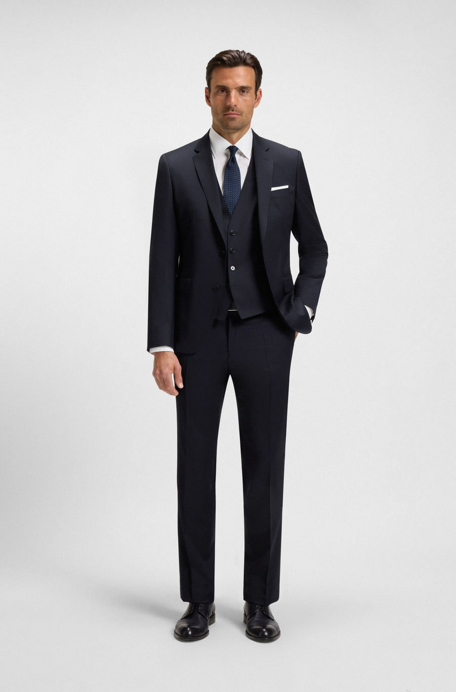 BOSS Slim Fit Virgin Wool Serge Waistcoat – Blue