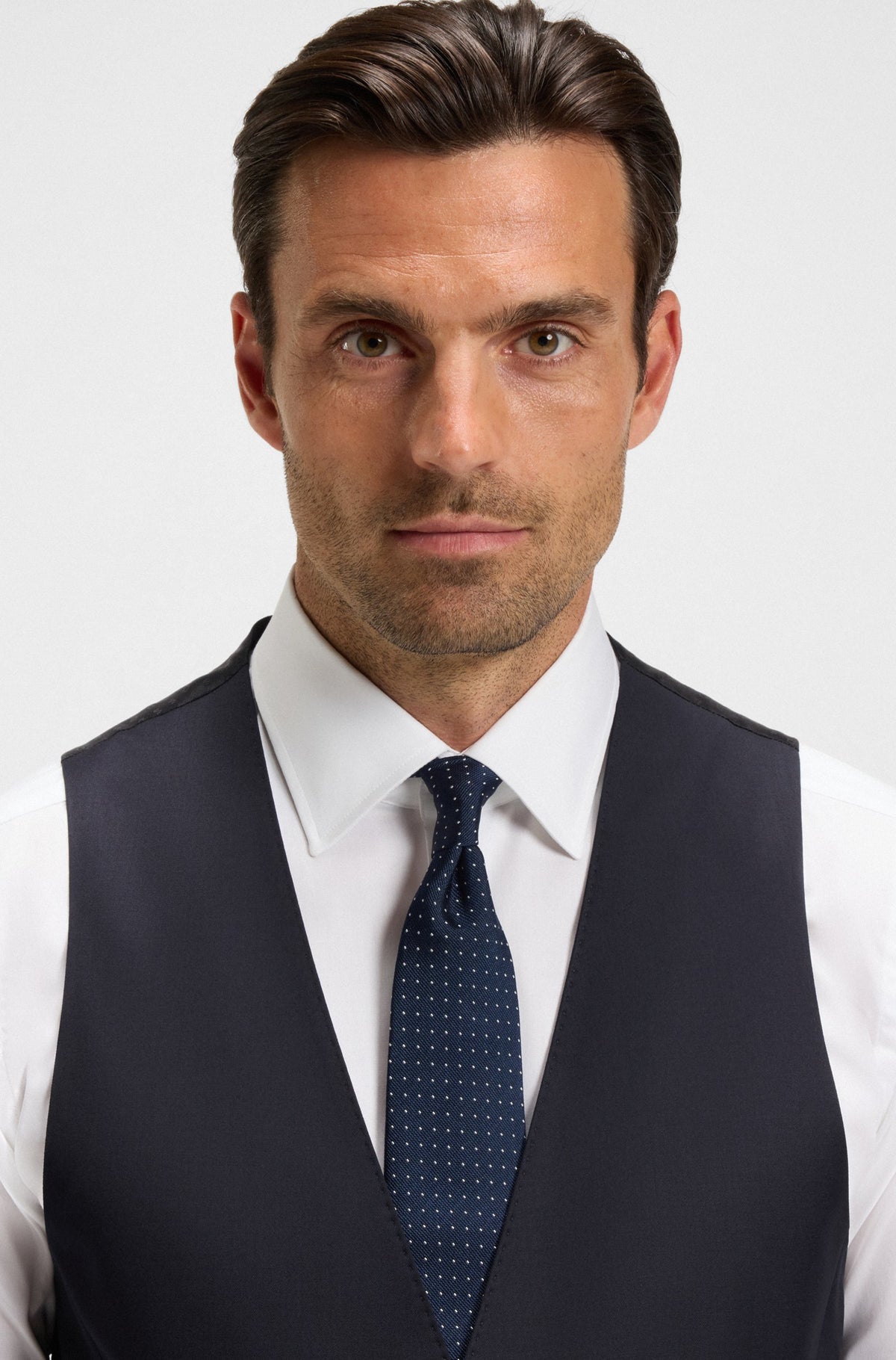 Boss Slim-fit waistcoat in virgin-wool serge - Blue