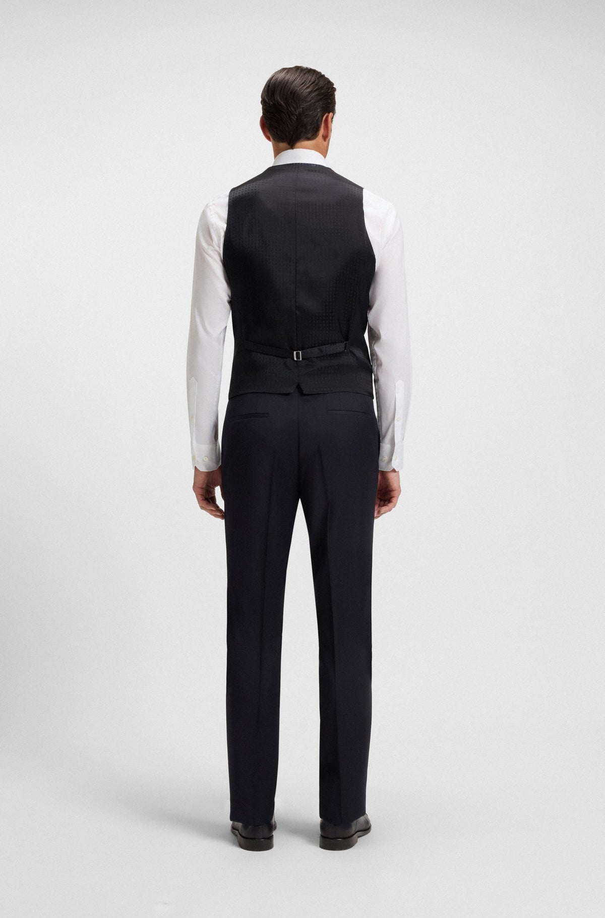 Boss Slim-fit waistcoat in virgin-wool serge - Blue